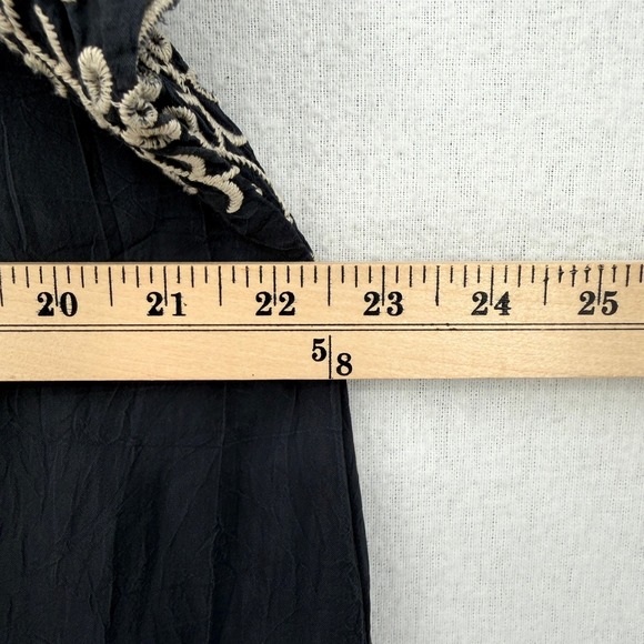 JOHNNY WAS Keva Embroidered Dress Womens Large Gray Floral Cap Sleeve Tunic - Picture 5 of 14